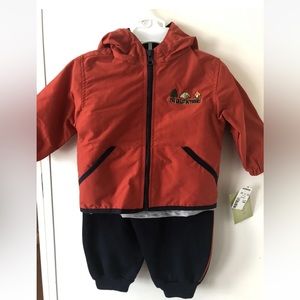 3 Piece Beluga New York Hoodie Raincoat Long Sleeve Shirt And Pants 18M NWT